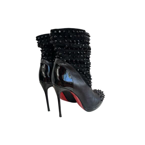 Christian Louboutin Womens Spike Wars Stiletto Booties Black Size 35 Leather - Picture 7 of 14
